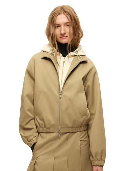 Cotton Stand-Collar Hooded Jacket