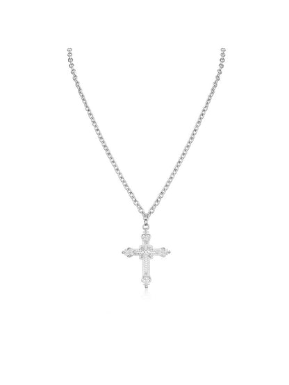 Unisex Hollow Vintage Cross Pendant Necklace