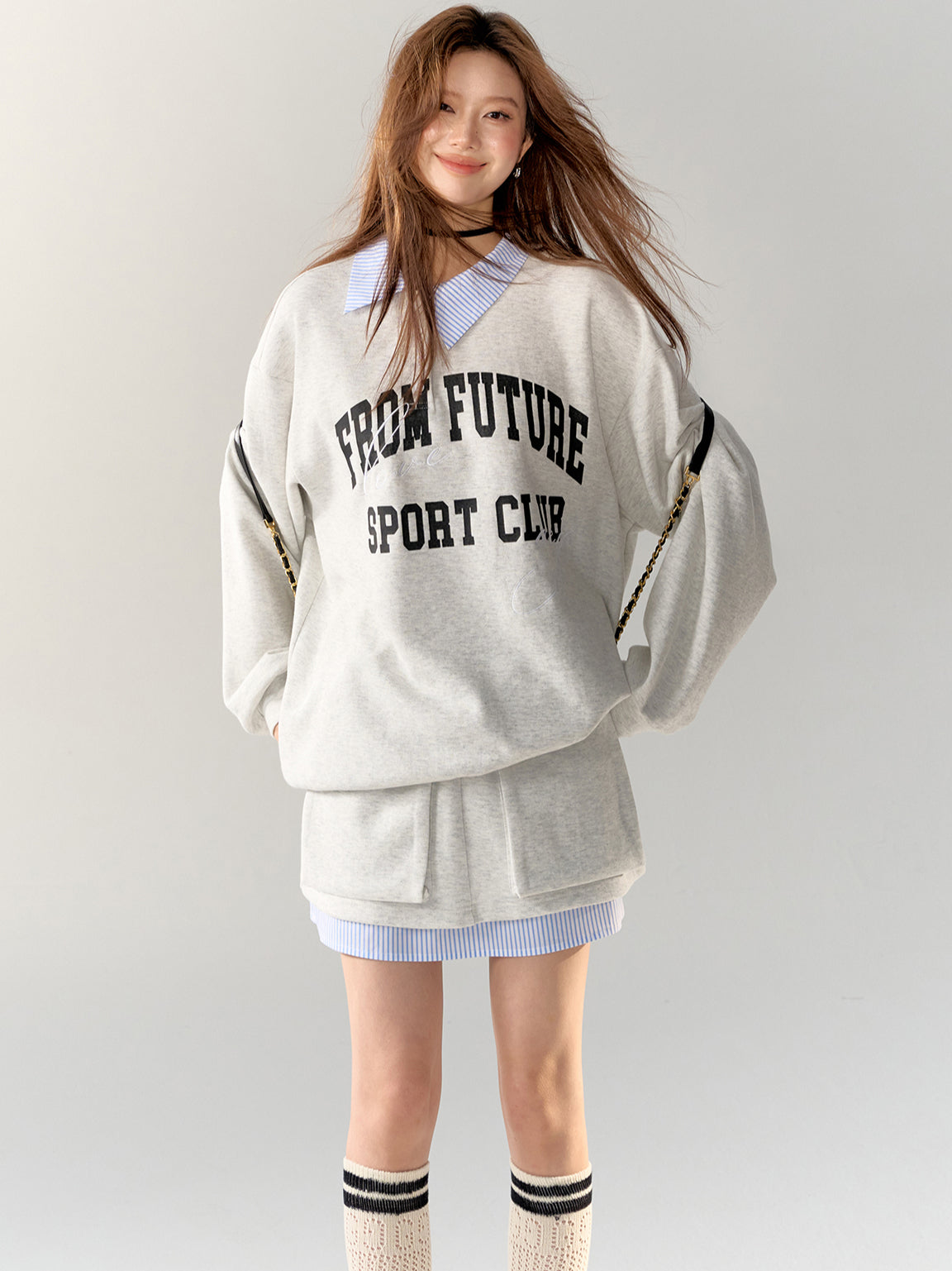 American College Style Sports Sweatshirt