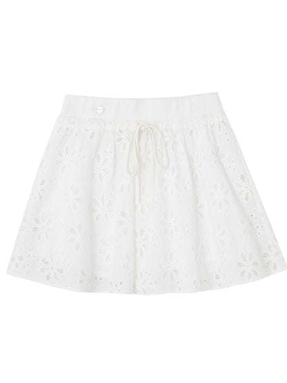 Collar Cut-Out Floral Shirt &amp; Skirt Set