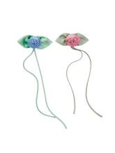 Handcrafted Satin Rose Rhinestone Brooch Hair Clip 1Jinn Studio