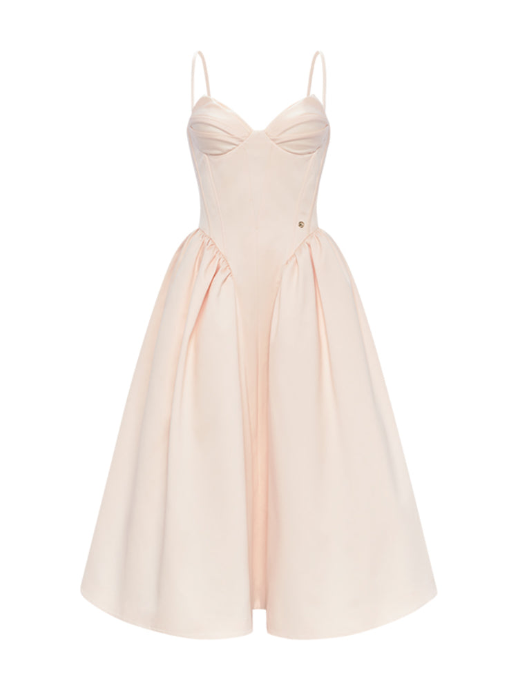 Satin Bow Detail Midi Dress