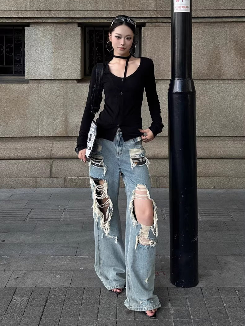 Wool Neck-Wrap Base Layer Cardigan