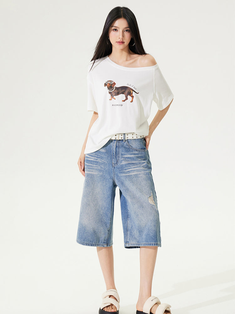 Dachshund Puppy Regular &amp; Slant Shoulder T - shirt - CHINASQUAD