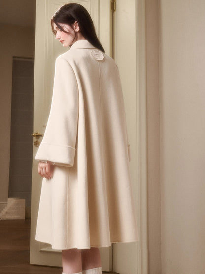 Playful Winter 100% Wool Cape Coat