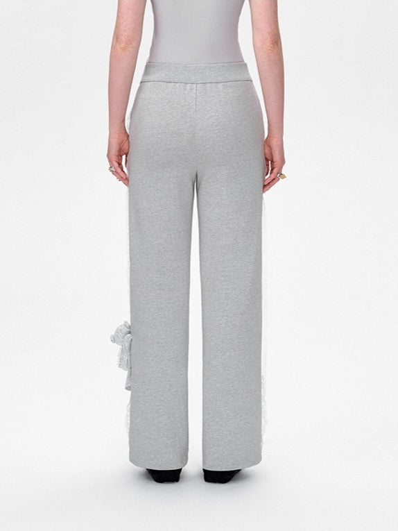 Lace Panel Relaxed Sweatpants Set