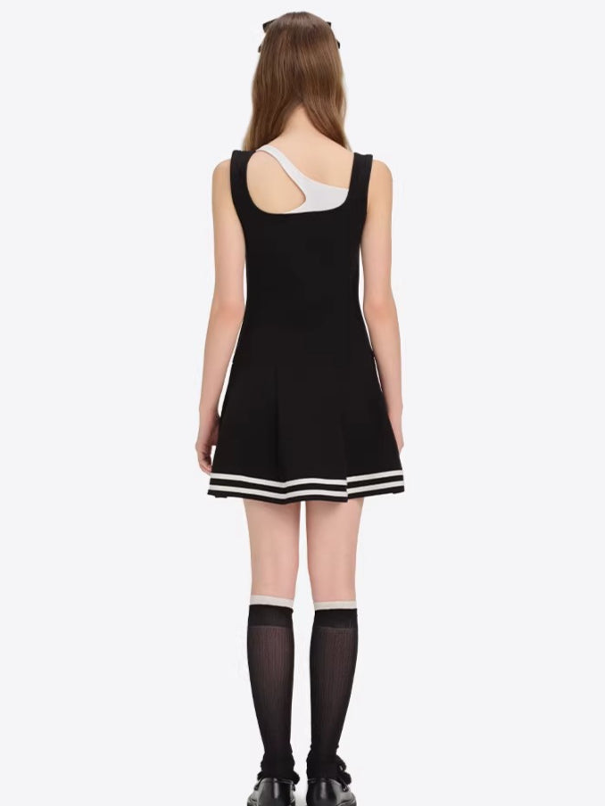 Cutout Pleated Cami Dress