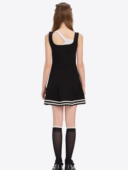 Cutout Pleated Cami Dress