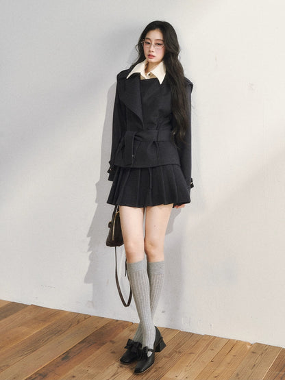 Vintage-Inspired Quilted Blazer &amp; Skirt Set