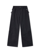 Washed Distressed Large Pockets Wide-Leg Pants - CHINASQUAD
