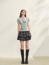 Checkered Panel Ruffle Skirt - CHINASQUAD