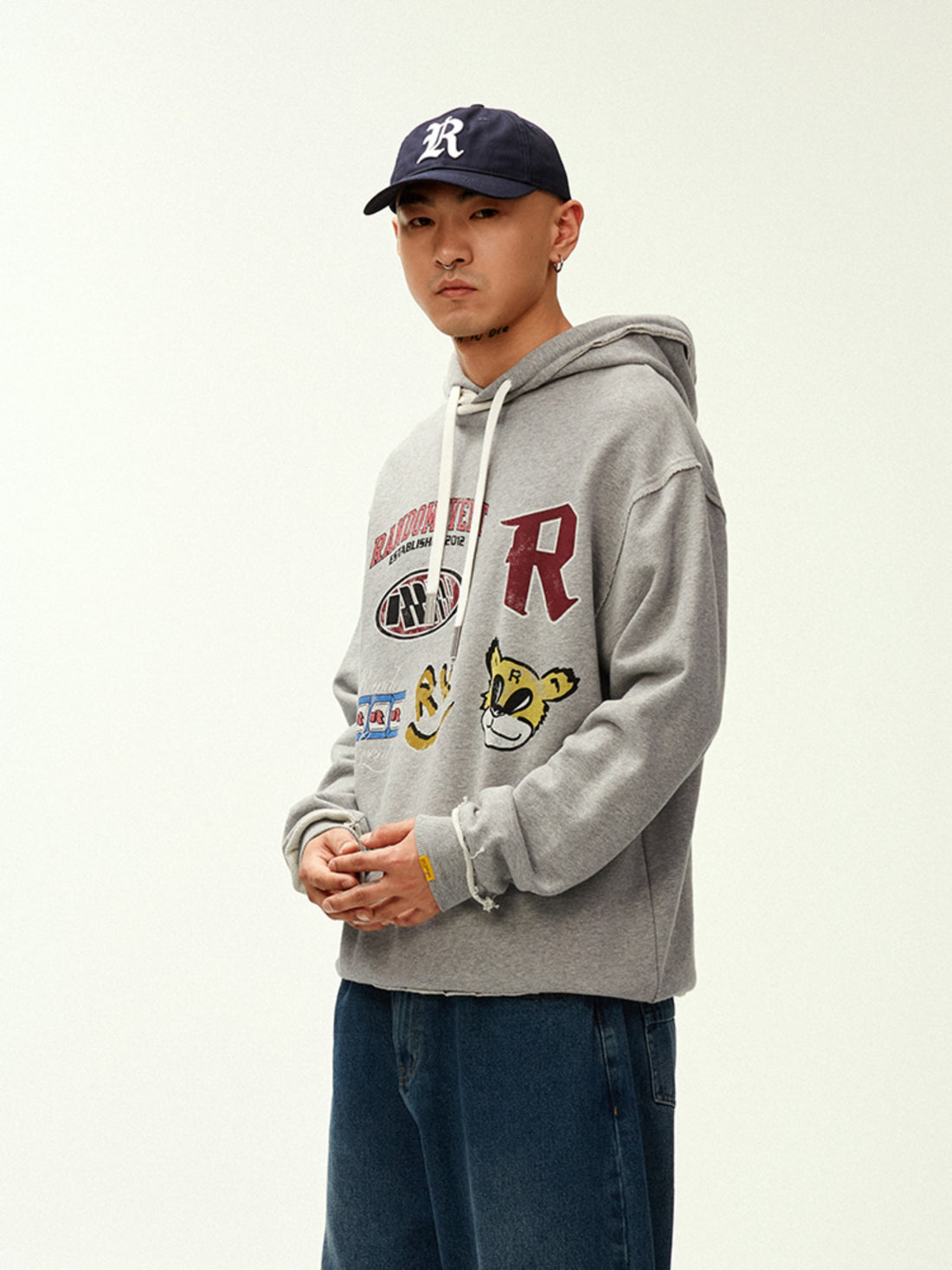 Vintage Graphic Frayed Edge Hoodie
