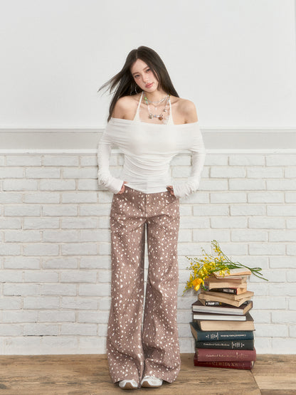 Irregular Polka Dot Casual Pants