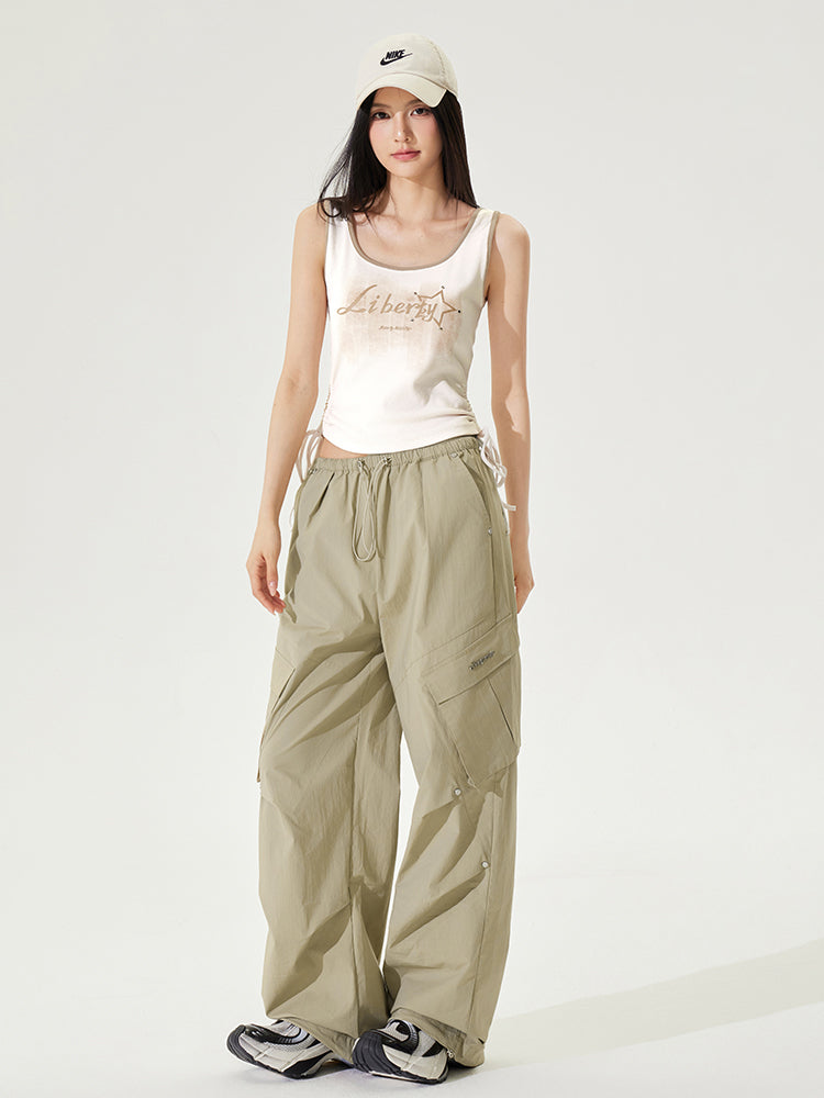 Pleated Low-rise Cargo Pants - CHINASQUAD