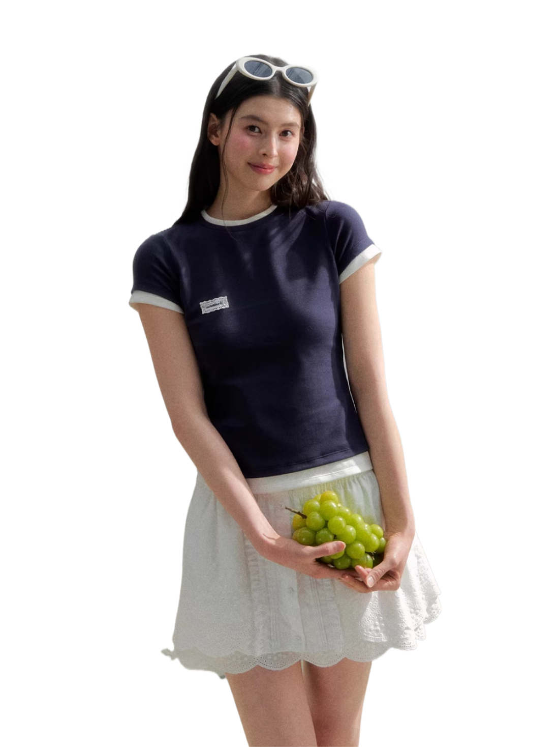 Oxygen Cotton Contrast Trim Slim Fit Tee