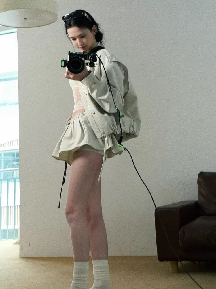 Vintage Intellectual-Style Relaxed Short Jacket