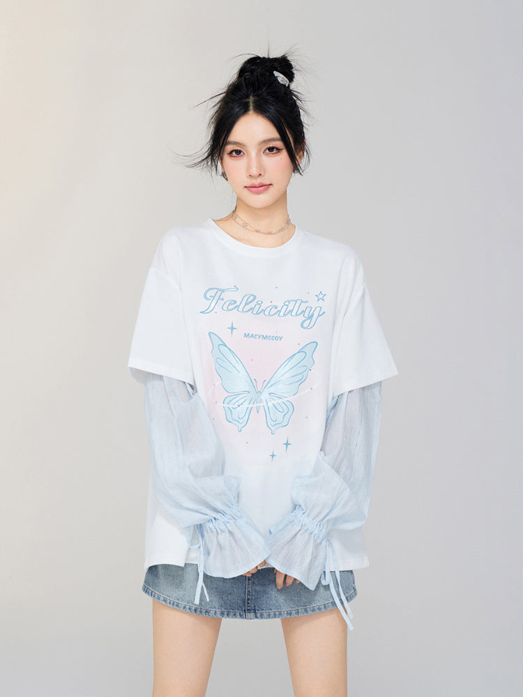Two-way Wear Butterfly Sunscreen T-shirt