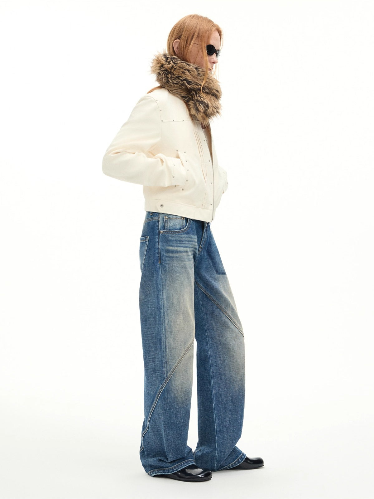 Vintage Washed Wide-Leg Denim Pants