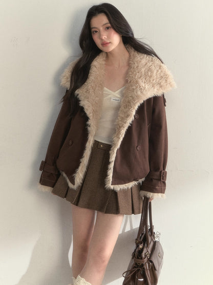 Reversible Fleece-Lined Cropped Jacket