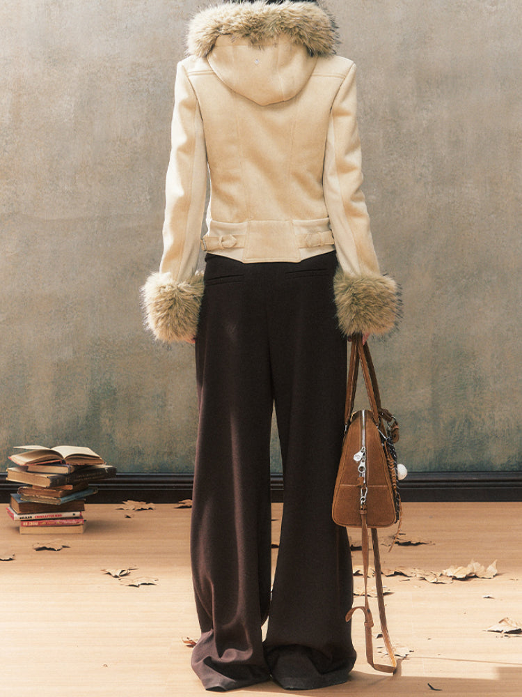 Casual Brown Wide-Leg Pants