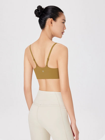 Square-neck Strappy Shockproof Sports Bra