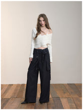Folded Waist Three-Dimensional Pocket Casual Pants - CHINASQUAD
