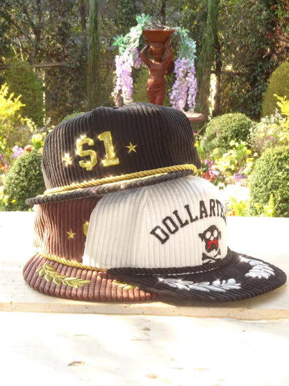 Embroidered Flat-Brim Trucker Cap