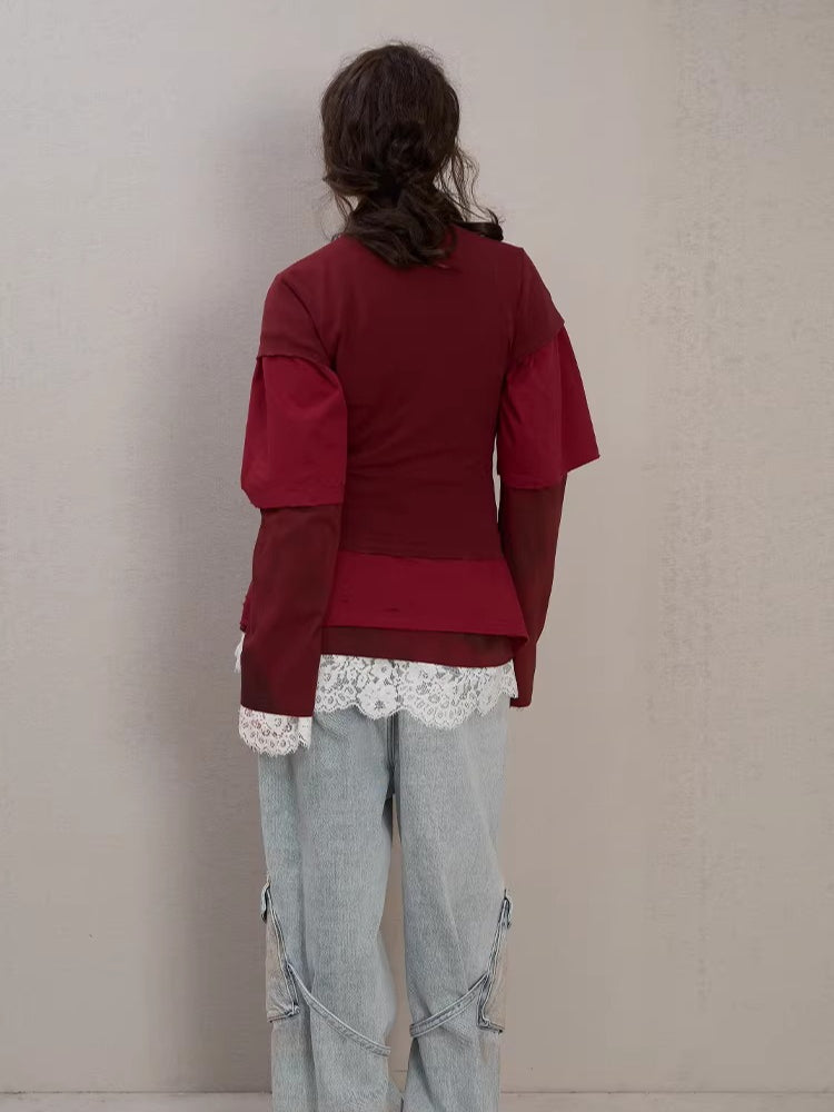 Lipstick Graffiti Cap-Sleeve Slim-Fit T-Shirt