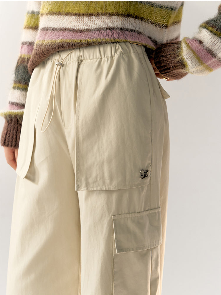 Drawstring Multi-Pocket Cargo Jogger Pants