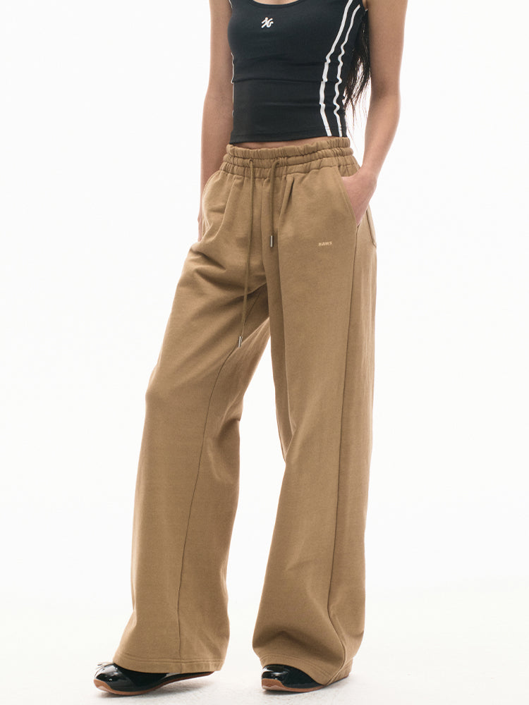 Retro Wide-Leg Elastic-Waist Pants