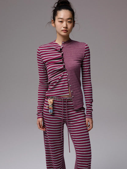 Reversible Striped Cardigan &amp; Pants Set
