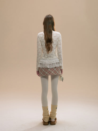 Beige Lace Base Layer Top