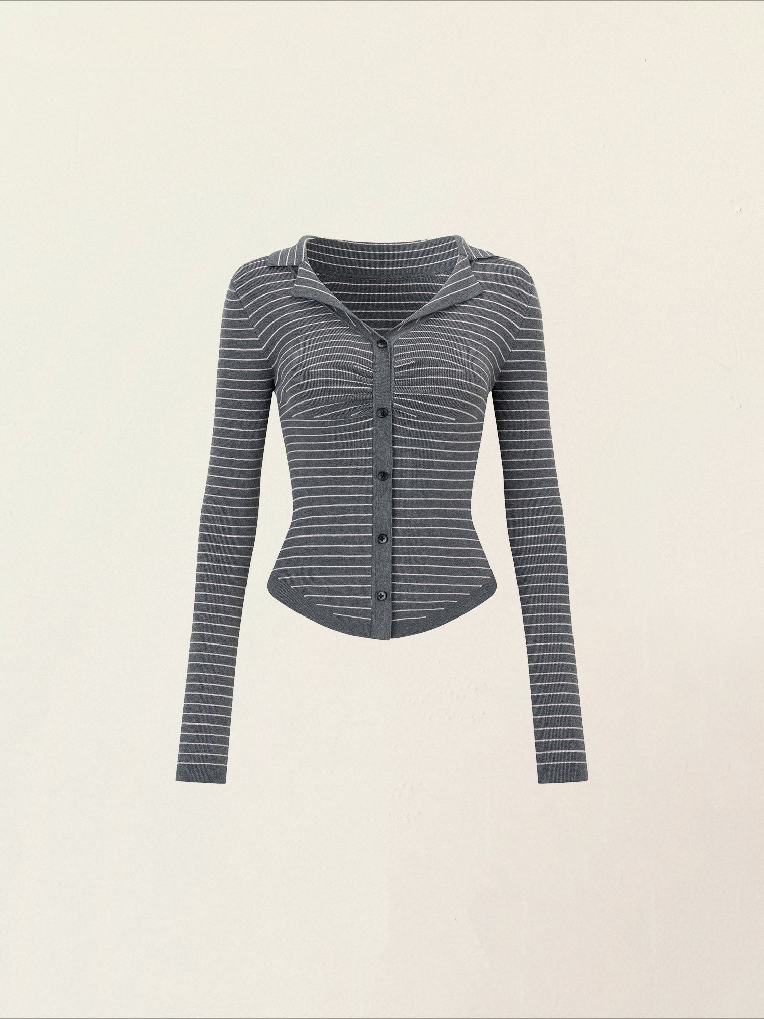 Striped Wool Slim Fit Knit Cardigan