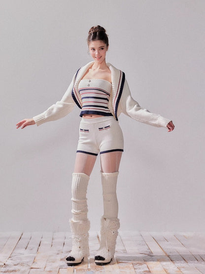 London Stroll Striped Knit Cardigan &amp; Pants Set