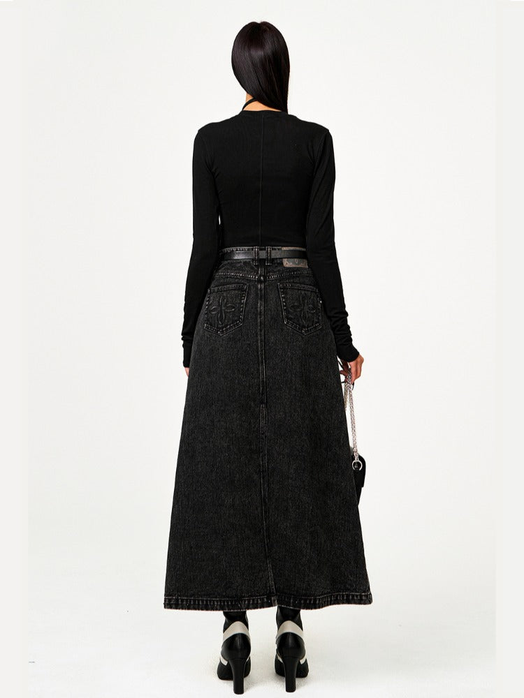 Compass Wild Cyberpunk Denim Skirt