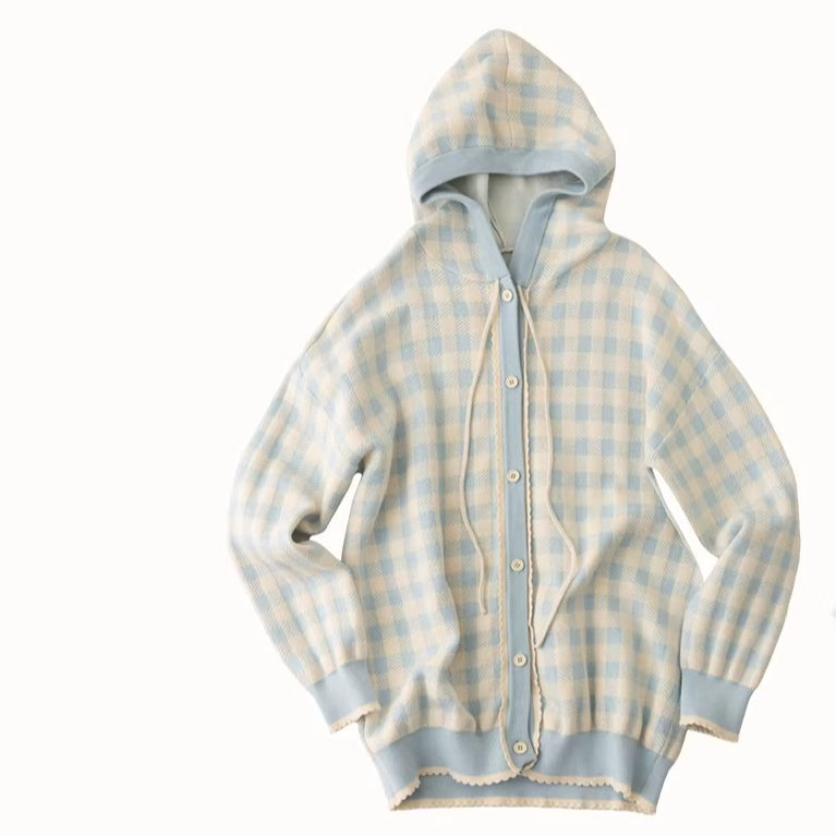 Plaid Contrast Jacket &amp; Pleated Skirt Set