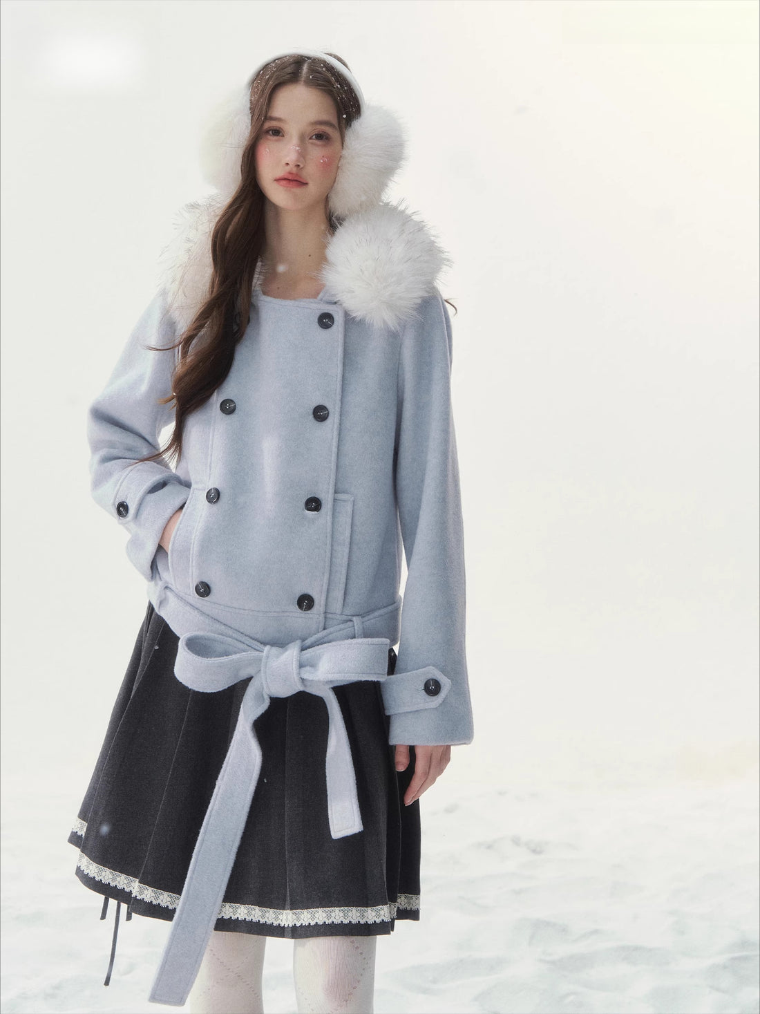 Vintage Double-Breasted Wool-Blend Jacket