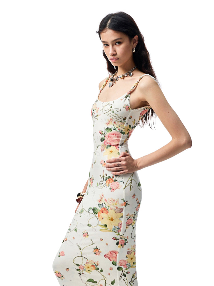 Floral Print Knot-Straps Sundress