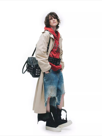 Oversized Drawstring Trench Coat