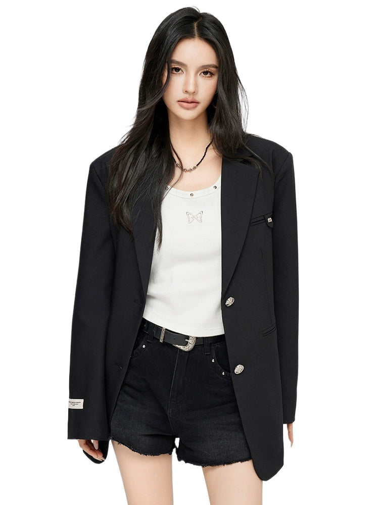 Black Relaxed Fit Blazer