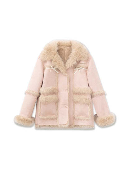 Pink Cedar Faux Fur Coat