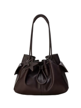 Pebbled Leather Drawstring Cloud Shoulder Bag ECODAY