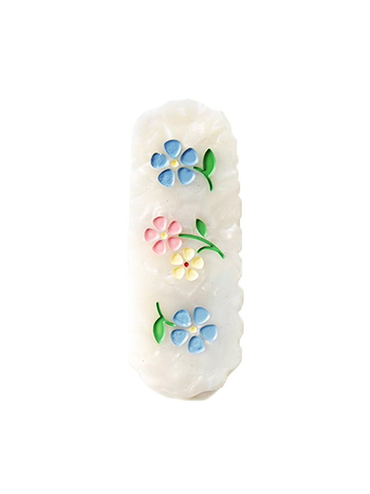 Hand-painted Flower Acetate Hair Clip