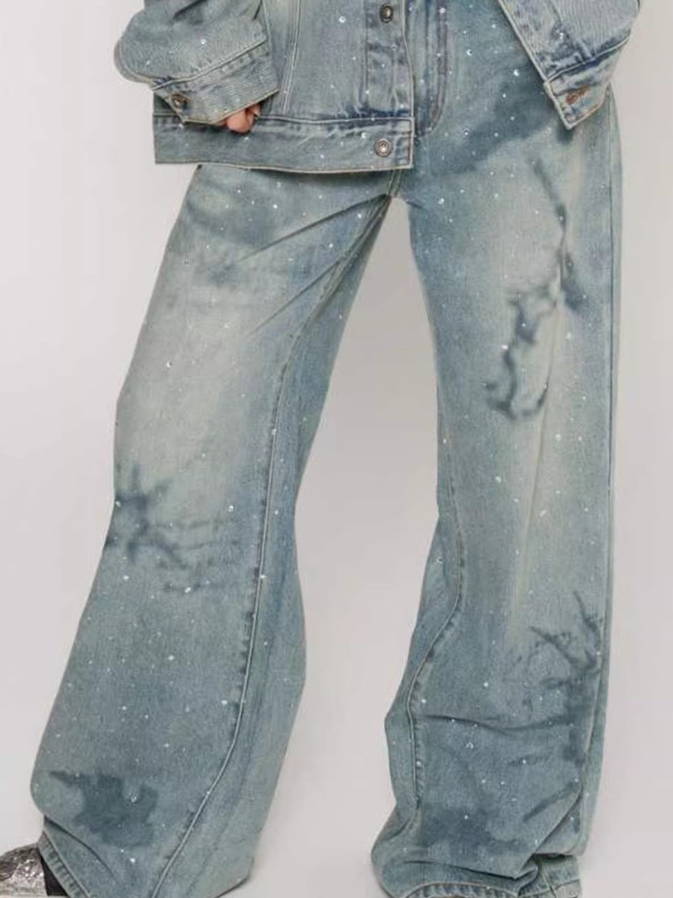 Nautical Map Straight-Leg Denim Jeans
