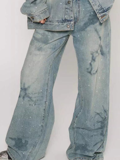 Nautical Map Straight-Leg Denim Jeans