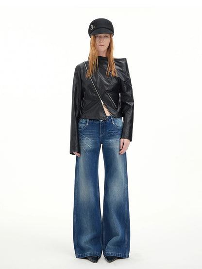 Vintage Lightning Wash Straight-Leg Jeans