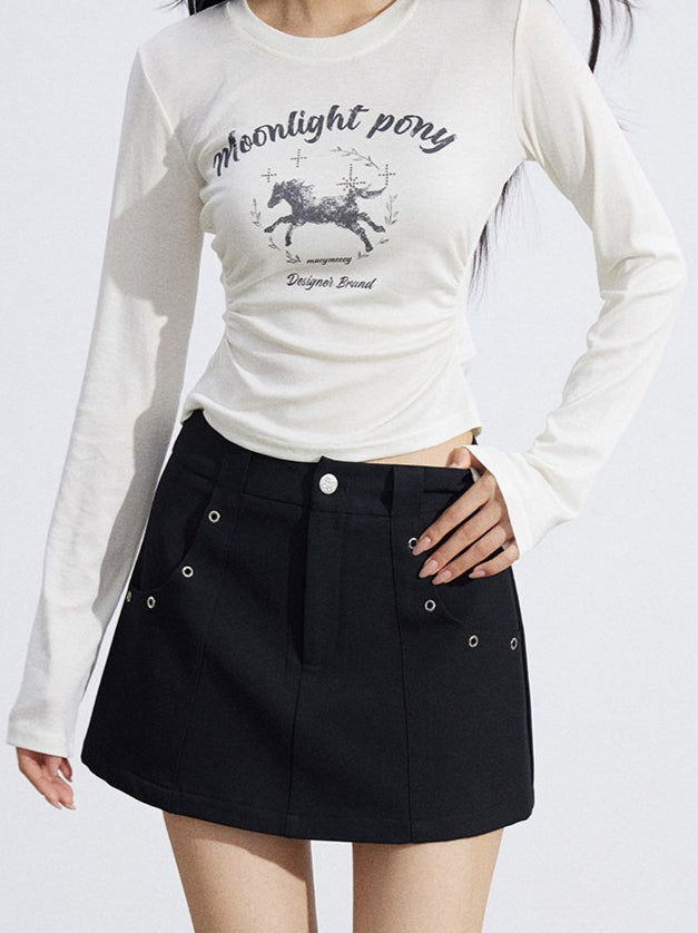 A-Line Utility Mini Skirt