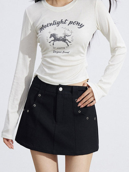 A-Line Utility Mini Skirt