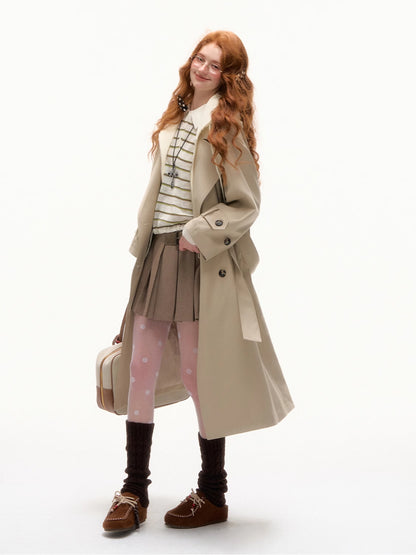 Layered Hooded Trench Coat
