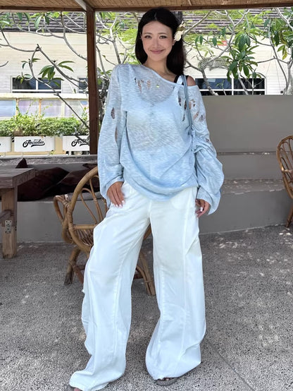 Washed Ripped Balloon-Fit Denim Jeans